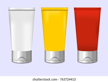 Set of multi-colored tubes