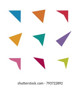 Set of multicolored various arrows. Vector illustration

