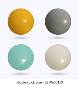 Set of multicolored vector spheres. Colorful vector balls, circles isolated on white background.