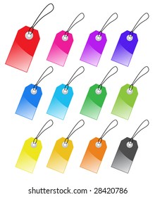 Set of multicolored vector tags for marketing design. Perfect use with text.