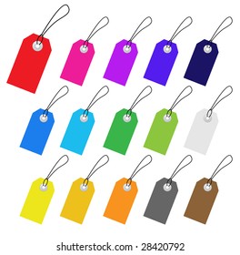 Set of multicolored vector tags for marketing design. Perfect use with text.