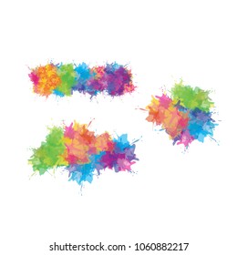 Set of multicolored watercolor splash backgrounds. Vector illustration