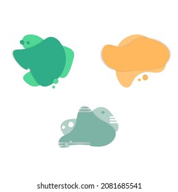 A set of multi-colored watermarks for the text, abstract form, bright design, isolated on a white background. Vector illustration, volumetric effect, shadow, eps 10.