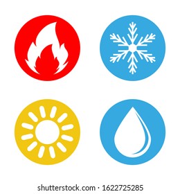 set of multicolored weather icons on a white background