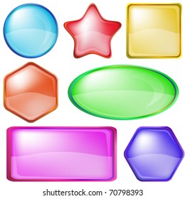 Set multi-coloured vector eps10 icons, buttons different forms