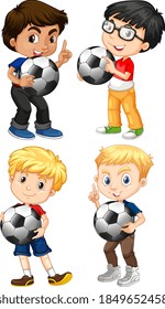 Boy Holding Football Stock Illustrations Images Vectors Shutterstock