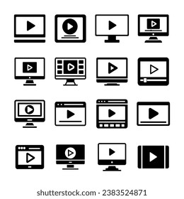 Set of multimedia icon. Pictogram vector design.