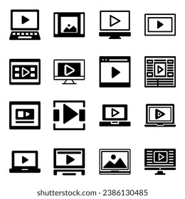 Conjunto de iconos multimedia. Diseño de vector pictograma.
