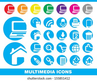 Set of Multimedia Icons.