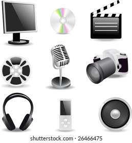 a set of multimedia icons