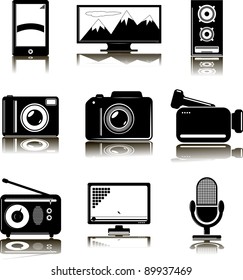 Set of multimedia icons