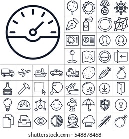 Set of Multimedia Icons. Contains such Icons as Tools, Vehicles, Sports, Space, Fruits, Business, General, Baby Toys and more. Editable Vector. Pixel Perfect.
