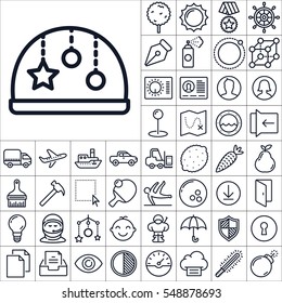 Set of Multimedia Icons. Contains such Icons as Tools, Vehicles, Sports, Space, Fruits, Business, General, Baby Toys and more. Editable Vector. Pixel Perfect.
