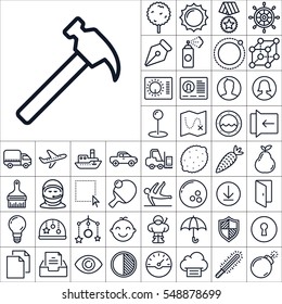 Set of Multimedia Icons. Contains such Icons as Tools, Vehicles, Sports, Space, Fruits, Business, General, Baby Toys and more. Editable Vector. Pixel Perfect.

