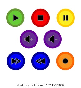 Set of multimedia icons. Vector illustration.