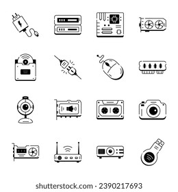 Set of Multimedia Line Icons 

