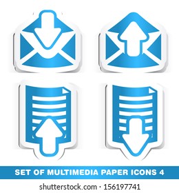 Set of Multimedia Paper Icons 4. 