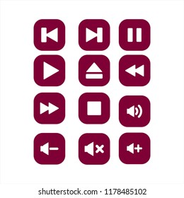 set multimedia player button illustration 