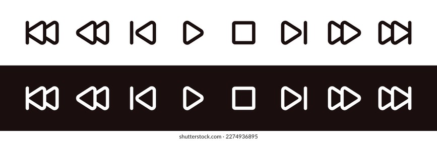 Set of multimedia player icon template for video or music application media player interface design