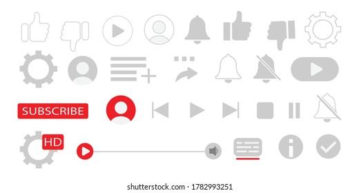 Set of multimidia video player icons