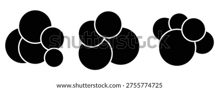 Set of Multiple circle photo collage grid template vector illustration. picture wall album for abstract background, business, collage art, digital photo, papers. Mood board layout. 