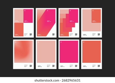 Conjunto de design de pôster de paleta de cores de chama múltipla
