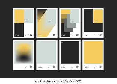 Conjunto de diseño de póster de paleta de color de número de hierro múltiple