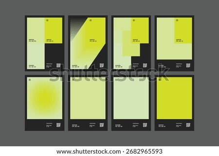 Set of Multiple Lime Cream Color Pallette Poster Design