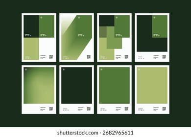 Conjunto de design de pôster de paleta de cor verde do mosquito múltiplo