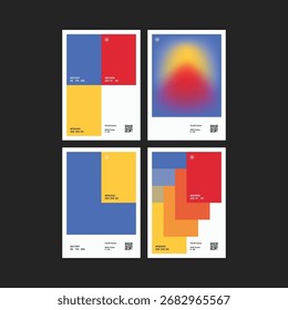 Set von mehreren Solar-Pflaume Farbpalette Poster Design