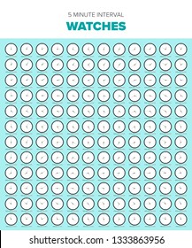 Set of multiple watches in 5 minute intervals