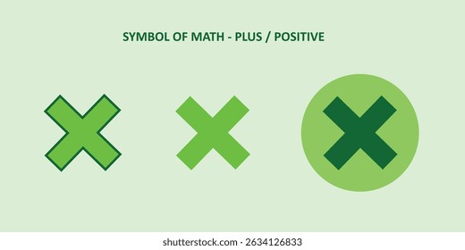 Conjunto de símbolos de multiplicación: iconos de matemáticas educativas en estilo plano