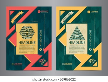 Set of Multi-Purpose Business brochure design layout template.
