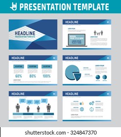 Set of multipurpose business presentation template. Infographic element. business advertising marketing concept. blue flyer layout design. brochure modern style. flat icons vector illustration.