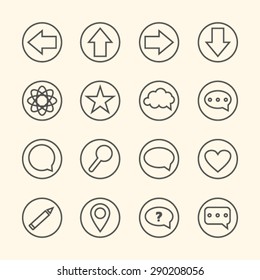 Set of multi-purpose thin line interface icons for web or apps. Clean and minimalistic
