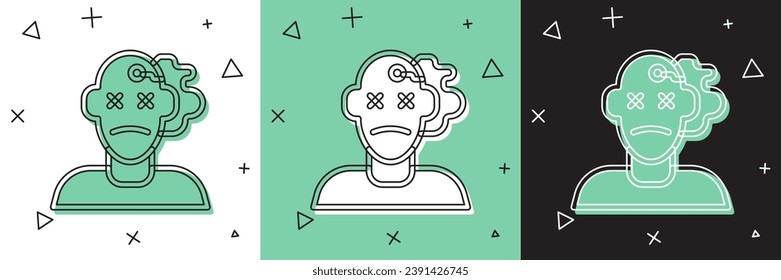Set Murder icon isolated on white and green, black background. Body, bleeding, corpse, bleeding icon. Concept of crime scene.  Vector