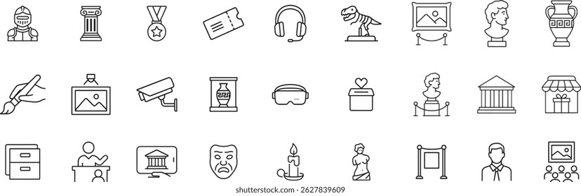 Conjunto de Ilustración vectorial de museo