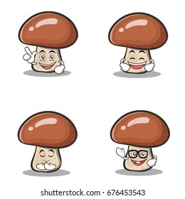 Set of mushroom character cartoon