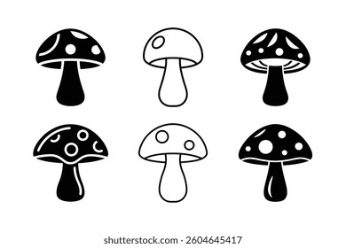Set of mushroom vector illustration