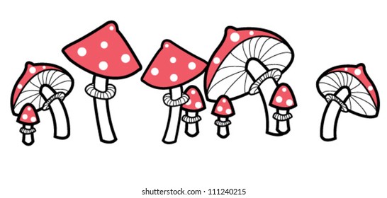 Set of mushrooms