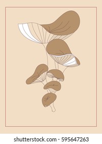 A set of mushrooms in different sizes, illustration