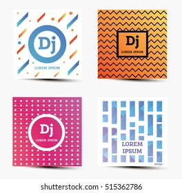 Set of Music Backgrounds with Modern Geometric Design. Template for Covers, Placards, Posters, Flyers and Banner Designs. Vector illustration.
