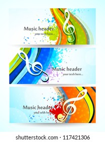 Set of music banners