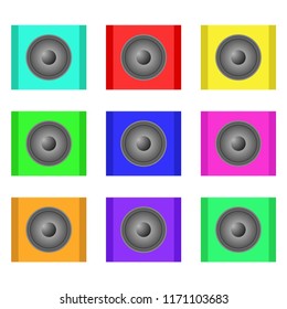 A set of music columns of different colors. Music. Icons of columns. Vector illustration. EPS 10.