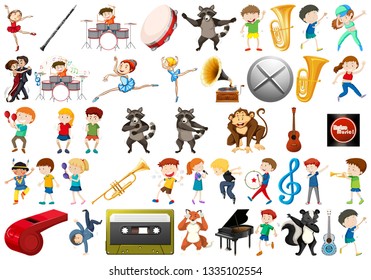 Set of music element illustration