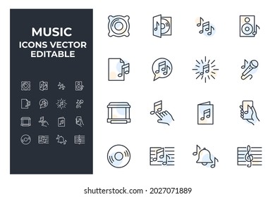 set of Music elements symbol template for graphic and web design collection logo vector illustration