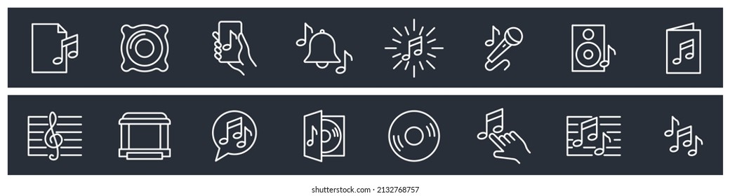 set of Music elements symbol template for graphic and web design collection logo vector illustration