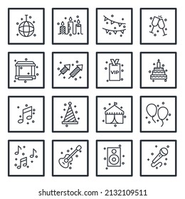 set of Music Festival or party elements symbol template for graphic and web design collection logo vector illustration
