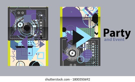 set of music festival posters, backgrounds, covers, banners