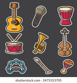 conjunto de música bueno para pegatina, patrón de camiseta, Diseño gráfico